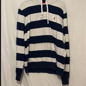 Polo Ralph Lauren Navy and White Striped Hoodie